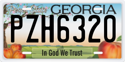 GA license plate PZH6320