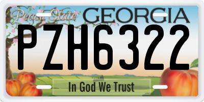 GA license plate PZH6322