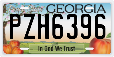 GA license plate PZH6396