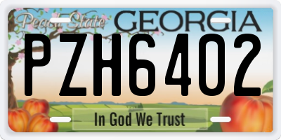 GA license plate PZH6402
