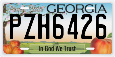 GA license plate PZH6426