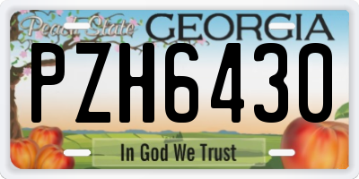 GA license plate PZH6430