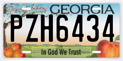 GA license plate PZH6434
