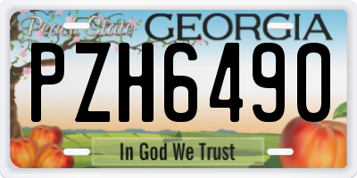 GA license plate PZH6490