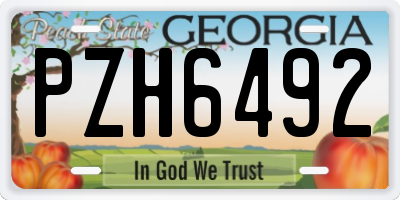GA license plate PZH6492