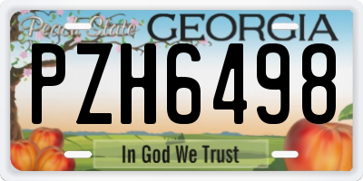 GA license plate PZH6498