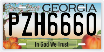 GA license plate PZH6660