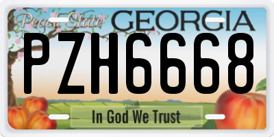 GA license plate PZH6668