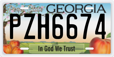 GA license plate PZH6674