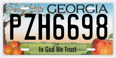 GA license plate PZH6698