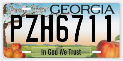 GA license plate PZH6711