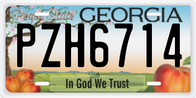 GA license plate PZH6714