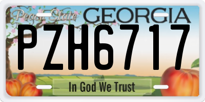 GA license plate PZH6717