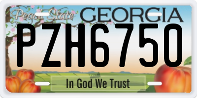 GA license plate PZH6750