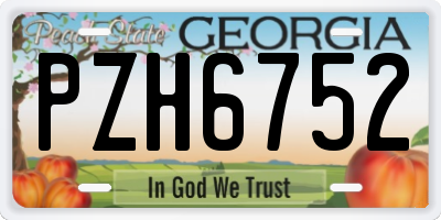 GA license plate PZH6752