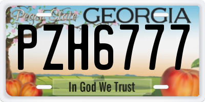 GA license plate PZH6777