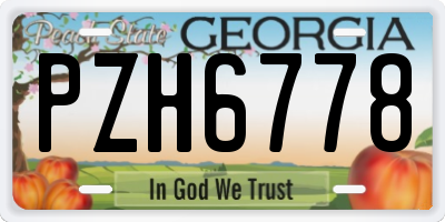 GA license plate PZH6778