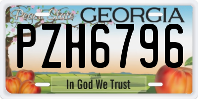 GA license plate PZH6796
