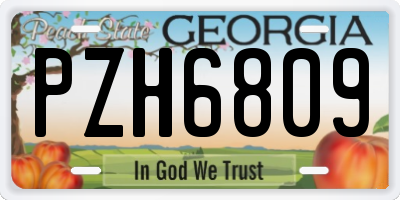 GA license plate PZH6809