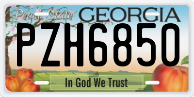 GA license plate PZH6850
