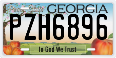 GA license plate PZH6896