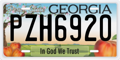GA license plate PZH6920