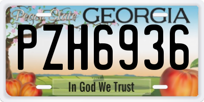GA license plate PZH6936