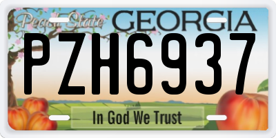 GA license plate PZH6937