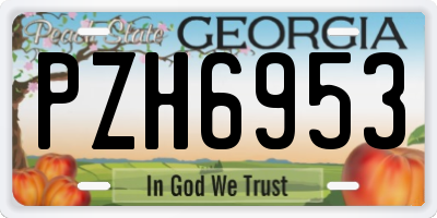 GA license plate PZH6953