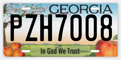 GA license plate PZH7008