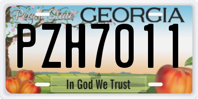 GA license plate PZH7011