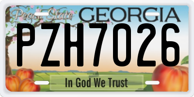 GA license plate PZH7026