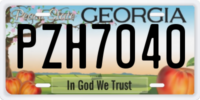 GA license plate PZH7040