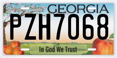 GA license plate PZH7068