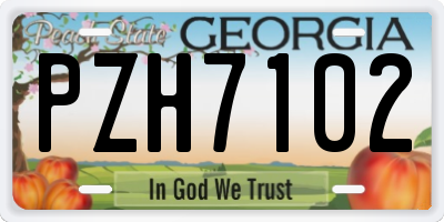 GA license plate PZH7102