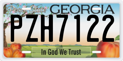 GA license plate PZH7122