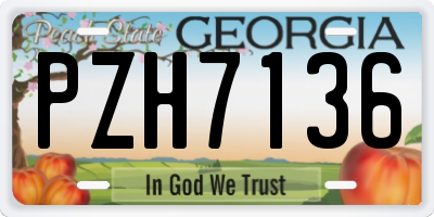 GA license plate PZH7136