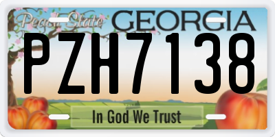 GA license plate PZH7138
