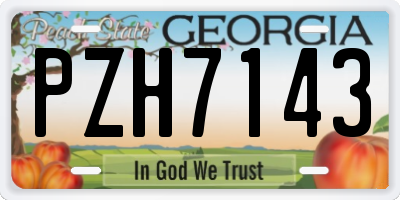 GA license plate PZH7143