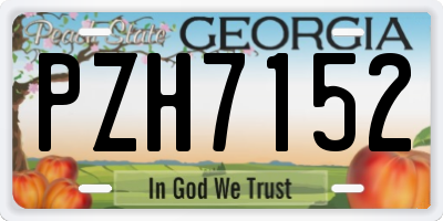 GA license plate PZH7152