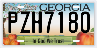GA license plate PZH7180