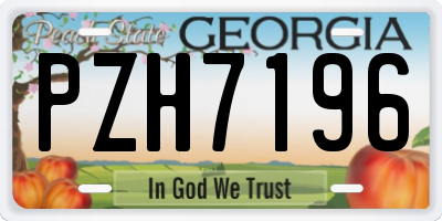 GA license plate PZH7196