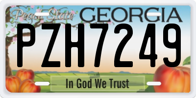 GA license plate PZH7249