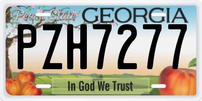GA license plate PZH7277