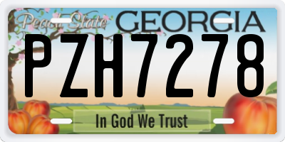 GA license plate PZH7278