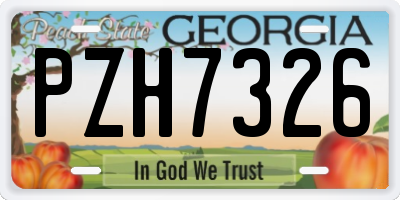 GA license plate PZH7326