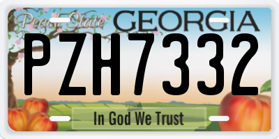 GA license plate PZH7332