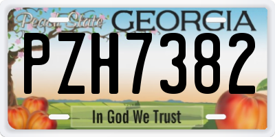 GA license plate PZH7382