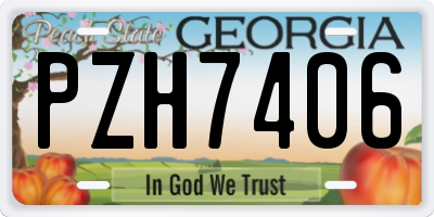GA license plate PZH7406