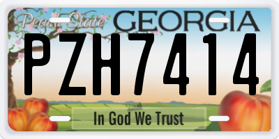 GA license plate PZH7414